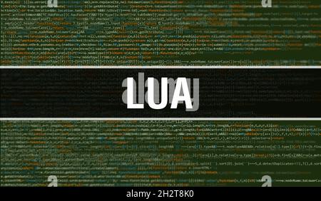 Lua with Abstract Technology Binary code Background.Digital binary data ...