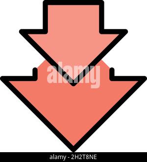 Regression arrows icon. Outline regression arrows vector icon color flat isolated Stock Vector