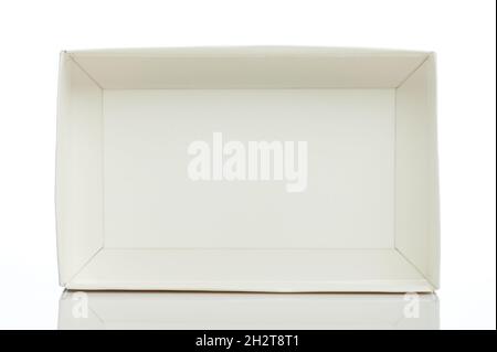 Rectangle paper open box isolated on white studio background Stock Photo