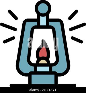 Lighter lamp icon. Outline lighter lamp vector icon color flat isolated Stock Vector