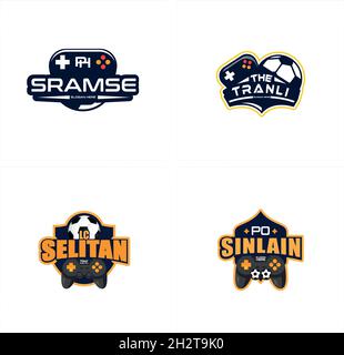 Set of game template vector illustration logo Stock Vector