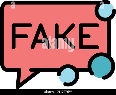 Fake news chat icon. Outline fake news chat vector icon color flat isolated Stock Vector