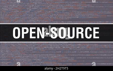 SOURCE CODE concept with Random Parts of Program Code. SOURCE CODE with ...