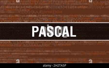 Pascal text written on Programming code abstract technology background ...