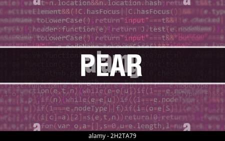 PEAR with Binary code digital technology background. Abstract ...