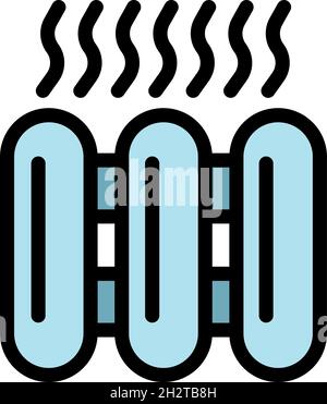 Heating batteries icon. Outline heating batteries vector icon color flat isolated Stock Vector