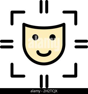 Life skill mask icon. Outline life skill mask vector icon color flat isolated Stock Vector