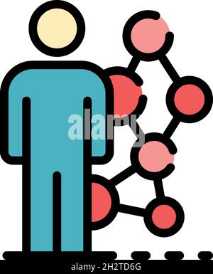 Life skill combination icon. Outline life skill combination vector icon color flat isolated Stock Vector