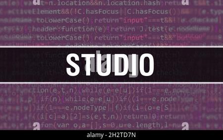 code studio concept with Random Parts of Program Code.code studio text ...