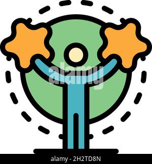 Curiosity life skill icon. Outline curiosity life skill vector icon color flat isolated Stock Vector