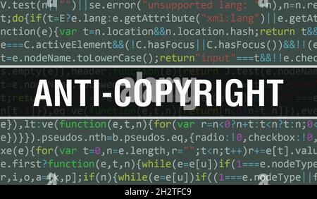Copyright protection of programming code, concept illustration. White ...