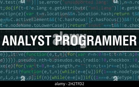 Programmer text written on Programming code abstract technology ...