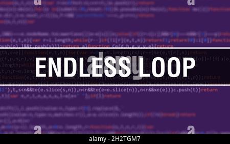 For loop text written on Programming code abstract technology ...