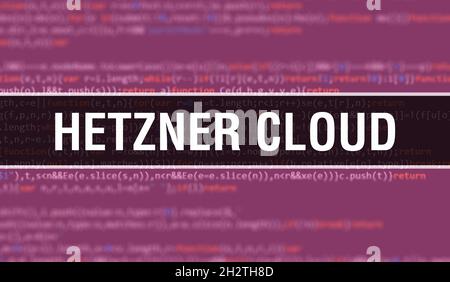 Cloud text written on Programming code abstract technology background ...
