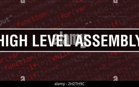 Assembly with Binary code digital technology background. Abstract ...