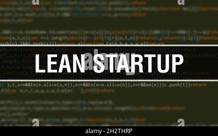 startup text written on Programming code abstract technology background ...