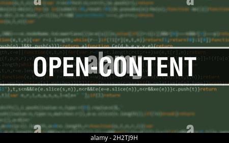 Open content with Binary code digital technology background. Abstract ...