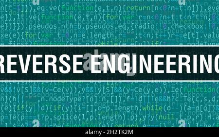 Reverse engineering with Binary code digital technology background ...
