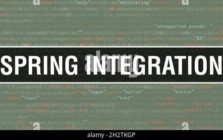 Integration text written on Programming code abstract technology ...