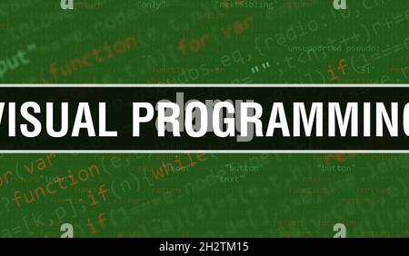 Visual Programming In Computer Names visual programming concept with Random Parts of Program Code. visual ...