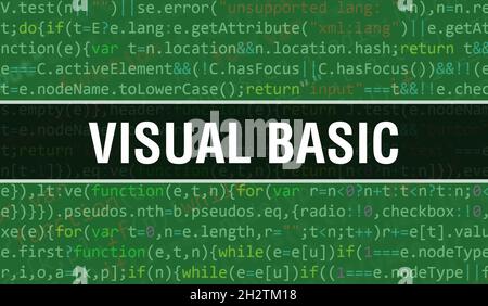 Visual Basic text written on Programming code abstract technology ...