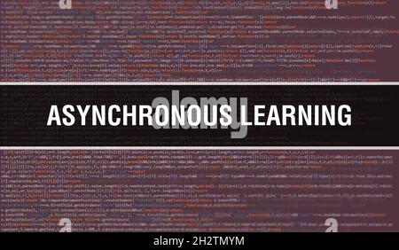 ASYNCHRONOUS LEARNING with Binary code digital technology background ...