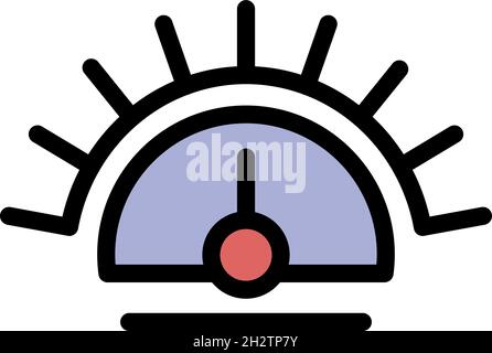Barometer control icon. Outline barometer control vector icon color flat isolated Stock Vector