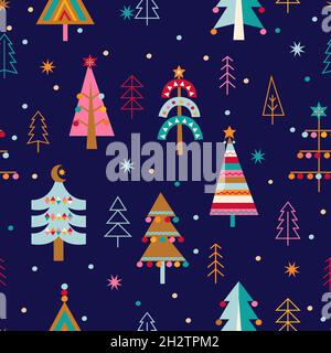 Christmas seamless pattern with christmas trees. Stock Vector