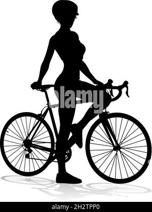 Bike and Bicyclist Silhouette Stock Vector