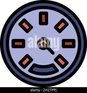 Atmosphere barometer icon. Outline atmosphere barometer vector icon color flat isolated Stock Vector