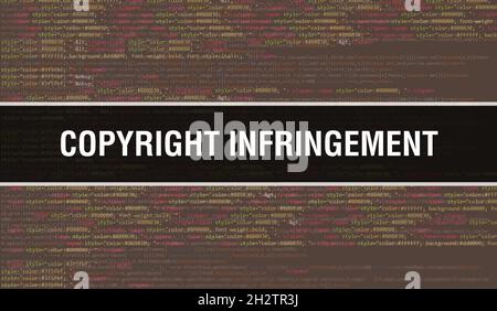 Program Copyright Message Copyright protection of programming code, concept illustration. White ...