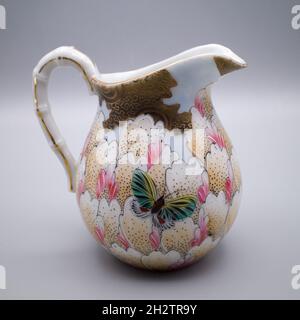 Antique Japanese Porcelain Creamer Pitcher Geisha Scene Hand