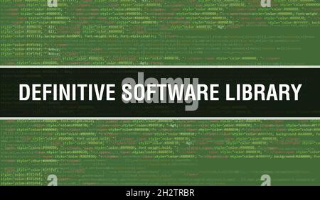 Code library concept with Random Parts of Program Code.Code library ...