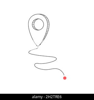 Indicated Place on the Map. We Have Moved Stock Vector