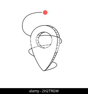 Indicated Place on the Map. We Have Moved Stock Vector