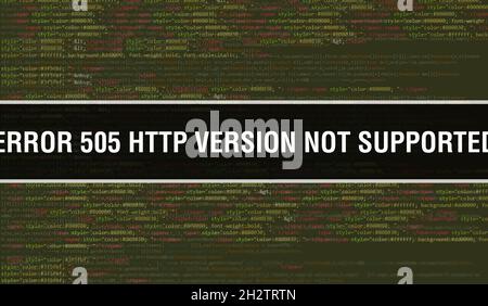 Error 505 with Binary code digital technology background. Abstract ...