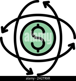 Crowdfunding platform icon. Outline of crowdfunding platform vector icon thin line color flat isolated Stock Vector
