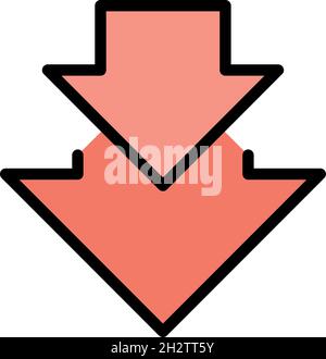 Regression arrows icon. Outline regression arrows vector icon color flat isolated Stock Vector