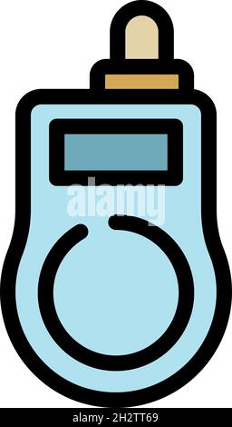Walkie talkie icon. Outline walkie talkie vector icon color flat isolated Stock Vector