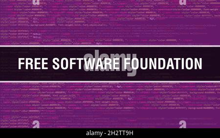 Foundation network text written on Programming code abstract technology ...