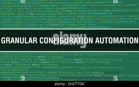 Automation text written on Programming code abstract technology ...