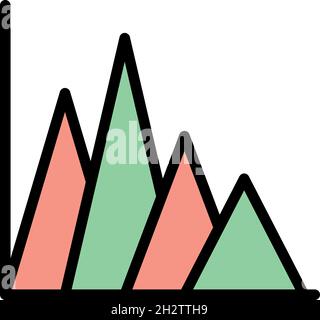 Regression analysis icon. Outline regression analysis vector icon color flat isolated Stock Vector