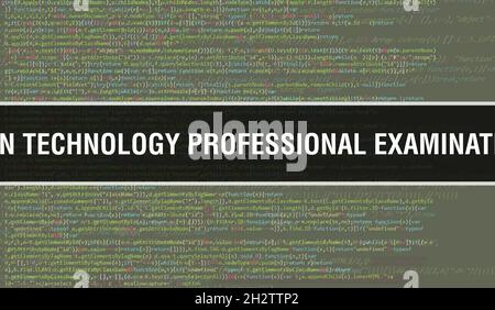 Information Technology Professional Examination Council with Abstract Technology Binary code Background.Digital binary data and Secure Data Concept. S Stock Photo
