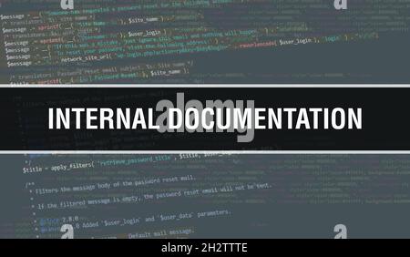 Documentation with Abstract Technology Binary code Background.Digital ...