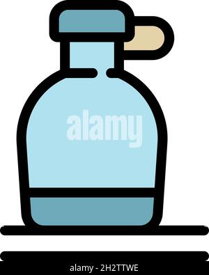 Water flask bottle icon. Outline water flask bottle vector icon color flat isolated Stock Vector