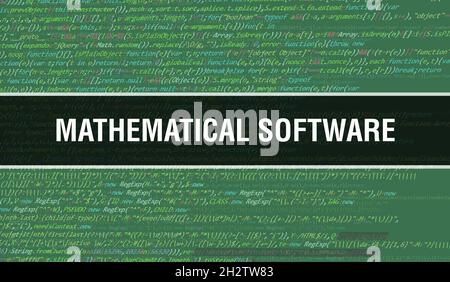 Mathematical software with Abstract Technology Binary code Background.Digital binary data and Secure Data Concept. Software Stock Photo