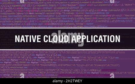 Native cloud application with Abstract Technology Binary code Background.Digital binary data and Secure Data Concept. Software Stock Photo
