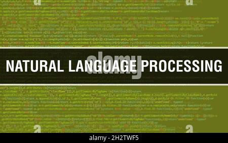 Natural language processing with Digital java code text. Natural language processing and Computer software coding vector concept. Programming coding s Stock Photo