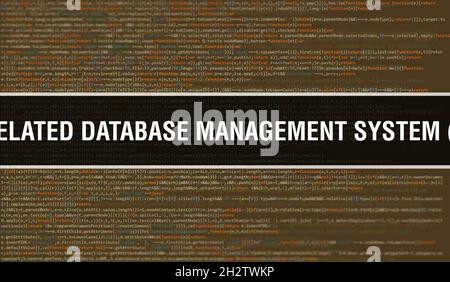 OBJECT RELATED DATABASE MANAGEMENT SYSTEM (ORDBMS) with Digital java code text. OBJECT RELATED DATABASE MANAGEMENT SYSTEM (ORDBMS) and Computer softwa Stock Photo