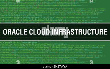 Oracle Cloud Infrastructure with Digital java code text. Oracle Cloud Infrastructure and Computer software coding vector concept. Programming coding s Stock Photo